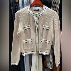 Karl Lagerfeld Beige Sweater with Black Accents